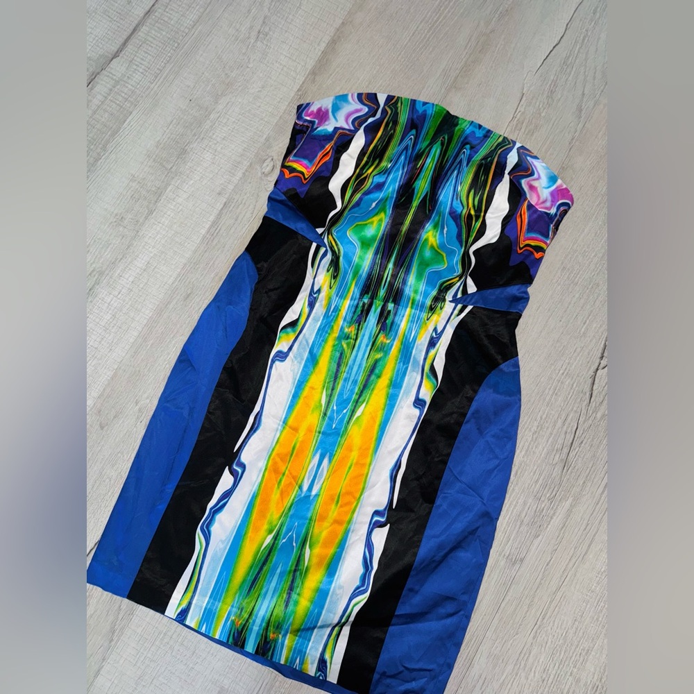 Bebe Vibrant Strapless Dress